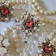 Nice 7 Piece Mixed Lot of Vintage Miriam Haskell Jewelry Pearls MOP Rock Crystal picture