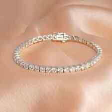 5.0 Ct Round Cut Lab-Created Diamond Women Tennis Bracelet 14K White Gold Plated picture