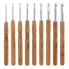 9pcs Bamboo Handle Crochet Hooks Needles For Dirty Hair Braid Yarn Knitting Knit picture