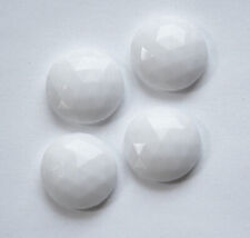 Vintage Opaque White Faceted Glass Cabochons 18mm cab780K picture