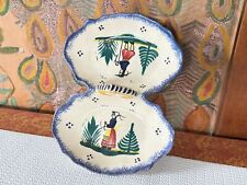 Antique Henriot Quimper French Faience Pottery Divided Serving Dish Tray picture