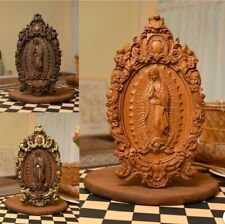 Virgin Mary of Guadalupe Statue Wood Carving Catholic Saint Image Home Decor picture