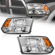 WEELMOTO Headlights For 2009-2018 Dodge Ram 1500 2500 3500 Quad Chrome Lamps L+R picture