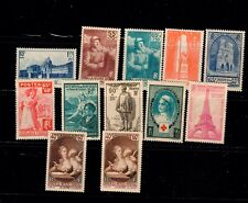 France SC# B70 B85 Mint LH. OG 1936-39 Semi-Postal 12 Stamp Total picture