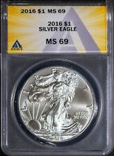 2016 $1 Silver American Eagle Dollar MS 69 ANACS # 7623753 + Bonus picture