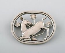 Sterling silver brooch by Georg Jensen. Design number 256. Deer motif. picture
