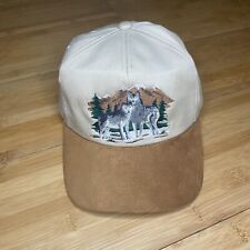 VINTAGE Wolf’s Head Motor Oil “RUN WITH THE WOLF” SnapBack Hat Cap ~RARE~ Suede picture