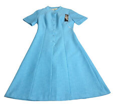 Vintage Elegant Miss of California Dress Womens 10 Blue 1960s Sheath Housewife picture