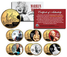 MARILYN MONROE MOVIES Colorized California Quarters 6-Coin Complete Set LICENSED picture