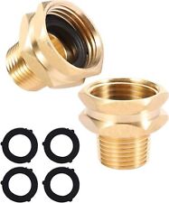 2 Pack of 3/4” GHT Female to 1/2” NPT Male Connector GHT to NPT Adapter Brass picture