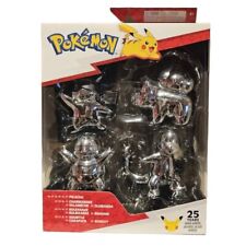 Pokemon 25th Anniversary Edition Silver Figurine Action Figure 4-Pack picture