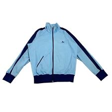 Puma Logo Soft Shell Track Jacket | Vintage 70s Sportswear Light Blue VTG picture