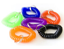 WHOLESALE 12 50 100 500 PCS SPIRAL WRIST COIL KEY CHAIN KEY RING HOLDER 6 COLORS picture