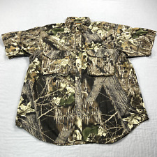 Remington Shirt Mens XL Brown Mossy Oak Camo Vented Button Up Fishing Hunting picture