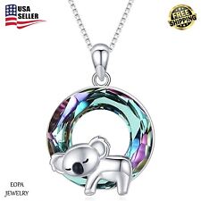 Koala Necklace 925 Sterling Silver Crystal Koala Pendant Jewelry for Women picture
