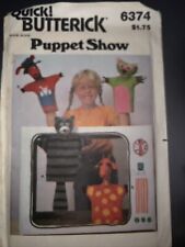 Vintage Butterick 6374 Puppet Show Sewing Pattern New Uncut Animals picture