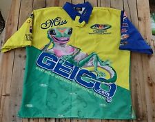 Vintage Geico AMF boat racing crew chief button up  Made in USA  Mens size 2XL picture
