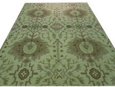 8' x 10' Greenish Ivory Kenwood Design Wool and Silk Rug 16104 picture