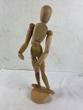 Vintage Articulated Wooden Model Mannequin 13” Tall Artist Poseable Sculpture picture