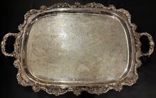 Vtg EPCA Old English Silverplate Footed Serving Tray by Poole #5921 picture