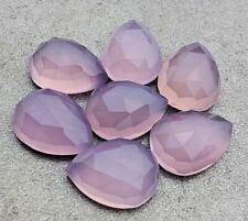 Lavender Chalcedony Rose Cut Gemstone Pear Shape Flat Back Loose Gemstones picture