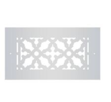 Reggio Registers Scroll Series 4 in. x 8 in. Aluminum Grille, Gray with Mounting picture
