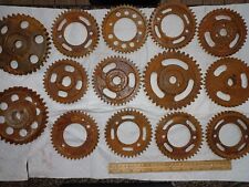 Lot Of 14 Large Industrial Gears Lamp Bases Decorative Steampunk Rusty  picture