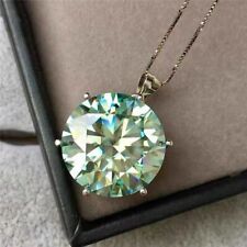 Huge 45 Ct Certified Treated Blue Diamond Solitaire Pendant in 925 Silver picture