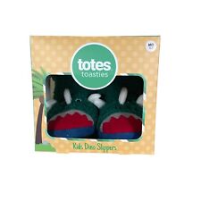 Totes Toasties Kids Dino Boot Slippers. Rubber Sole. Small 13-1 Green Toddler picture