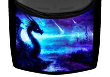 Mystical Vivid Dragon Forest Blue Black Truck Hood Wrap Vinyl Car Graphic Decal picture