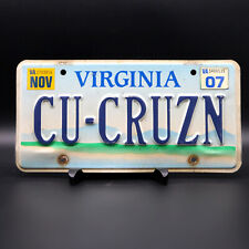 2007 Virginia CU-CRUZN Personalized License Plate Expired Car Tag Mountain Scene picture
