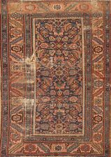 Antique Pre-1900 Geometric 4x6 Traditional Heriz Serapi Rug Wool Hand-knotted picture