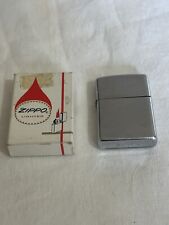 Vintage 1971 Zippo Lighter Plain Chrome  In Box Working Condition picture