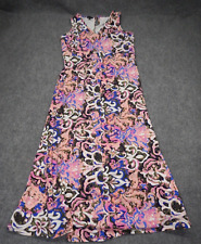 Talbots Maxi Dress Women's Size Large Purple Pink Floral A-Line Sleeveless NWOT picture