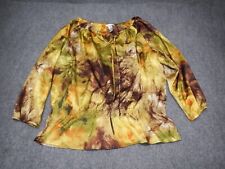 CJ Banks Top Women’s Plus Size 2X Golden Yellow Vibrant Abstract Blouse picture