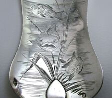 Superb Antique French 19thC Sterling Silver Victorian Fish Server Serving Knife picture