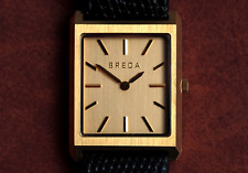 Breda Watch 18K Gold Plated Virgil Lizard Embossed Black and Gold Stainless picture