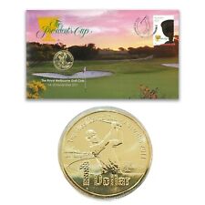 Australia 2011 Golf Presidents Cup Stamp & $1 UNC Coin Cover - PNC picture