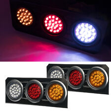 2X 16LED Truck Clear Trailer Lights Stop Turn Signal Backup Reverse Brake US picture