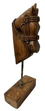 Indian Antique Hand Carved Wooden Architectural Salvage Horse Head Bust Statue picture