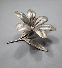 Vintage Rare Mid Century Lotus Flower Ashtray with Six Removable Petals Metal picture