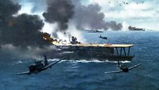 The Famous Four Minutes Battle of Midway June 1942 LARGE painting PREMIUM PRINT picture