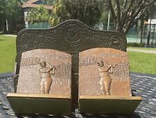 vintage Judd bookends, Golfers, Golf, solid bronze, c. 1925, excellent condition picture