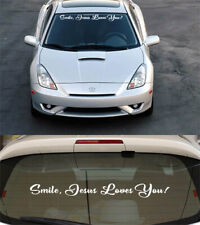 Smile, Jesus Loves You God Windshield Decal Sticker Banner Car Truck SUV #D picture
