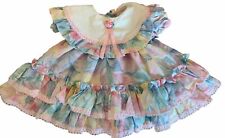 Vintage Girls Martha’s Too Frilly Lace Ruffle 80’s Baby Dress Size 6-9 Mo picture