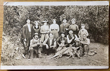 1912 RPPC - ROSEBURG, OREGON HUNTING PARTY old real photo postcard FRED BRANDT picture