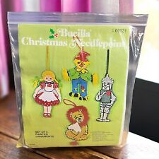 Vintage Bucilla Wizard of Oz Christmas Needlepoint 4 Ornaments Kit #60531 New picture