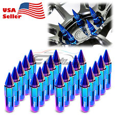 Neo Chrome 20pcs M12X1.25 Lug Nuts Spiked Extended Tuner Aluminum Wheels Rims picture
