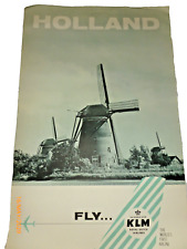 Vintage KLM Airlines Holland Travel Poster Original 24x38