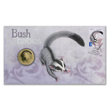 Australia 2011 Bush Babies Sugar Glider Stamp & $1 UNC Coin Cover - PNC picture